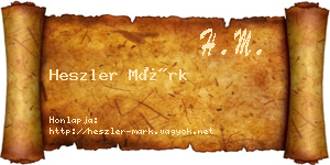 Heszler Márk névjegykártya