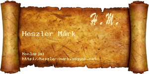 Heszler Márk névjegykártya